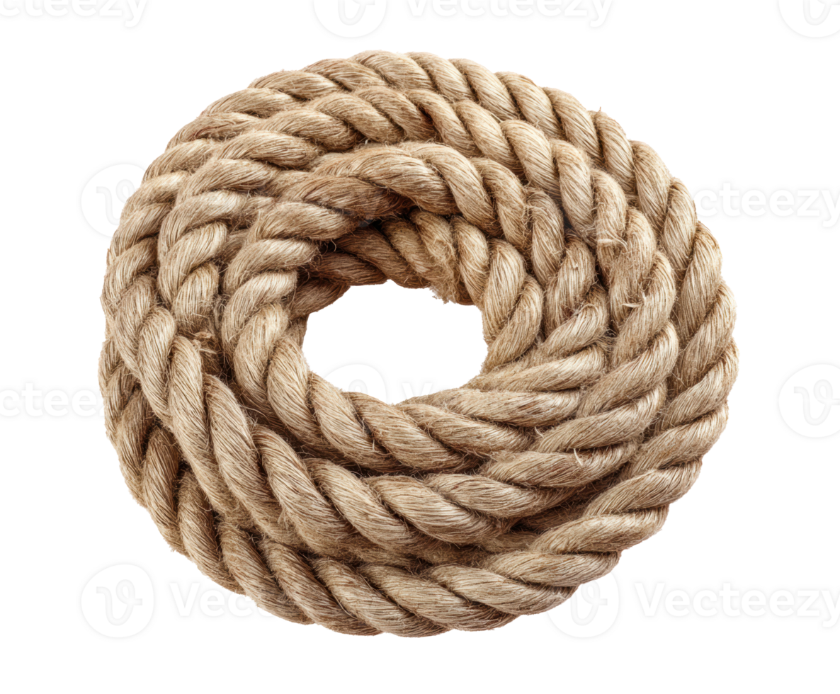 Natural fiber rope coil suitable for crafts and home decor design png