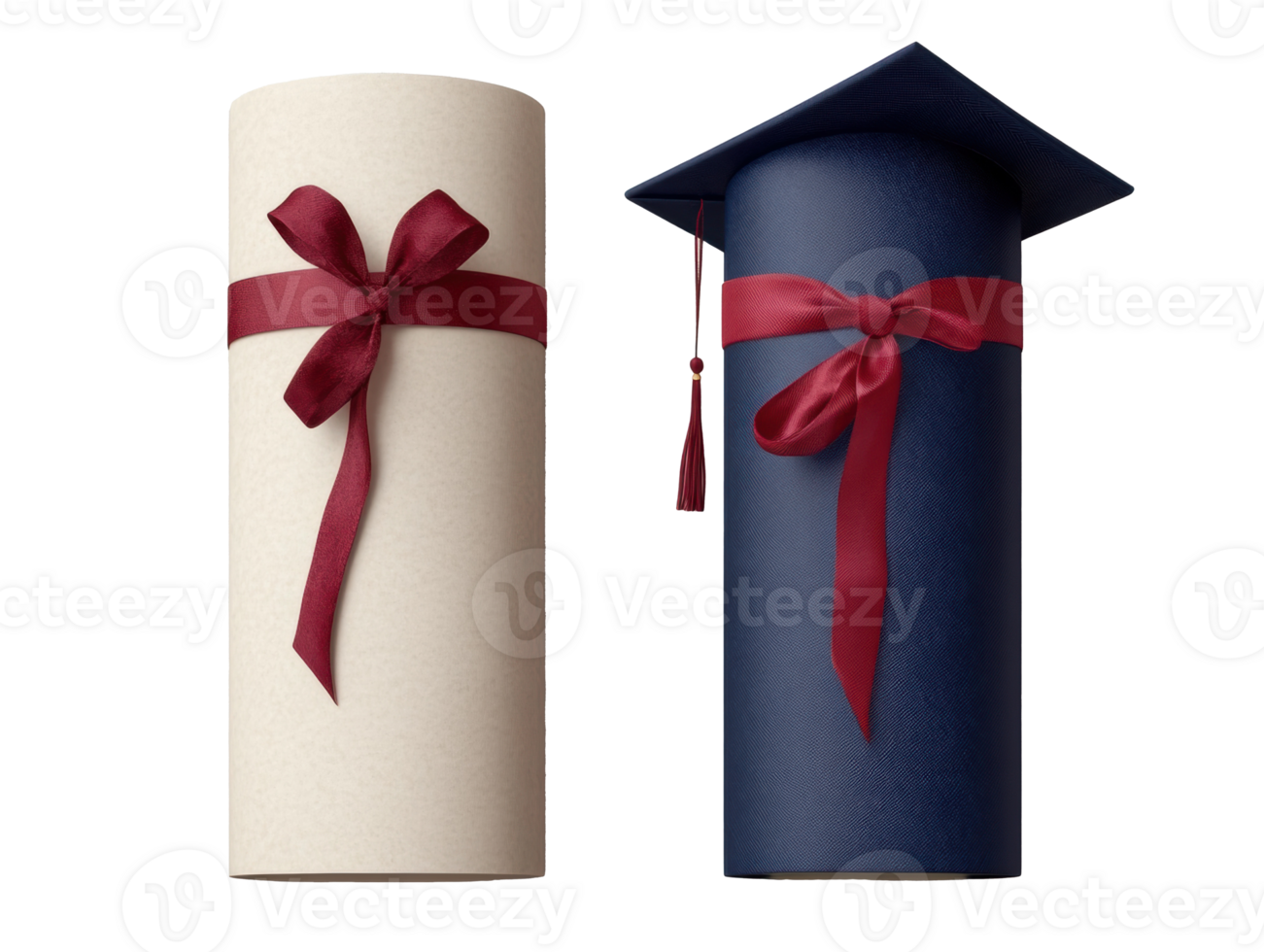 Graduation ceremony celebration with diploma rolls and caps png