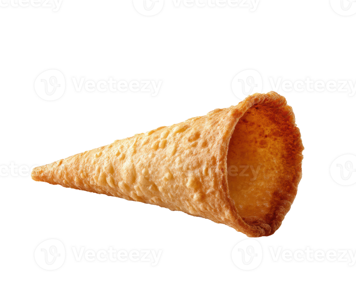 Delicious ice cream cone ready for toppings and flavors png