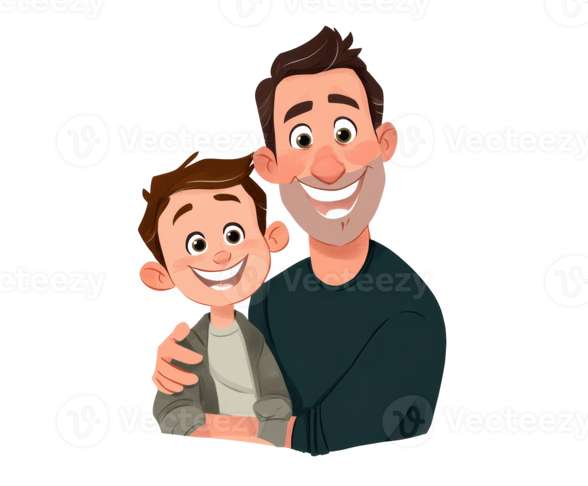 Father and son bonding in joyful family moment png