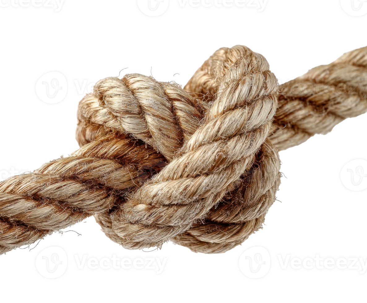 Knot from natural fiber rope for crafting and sailing png