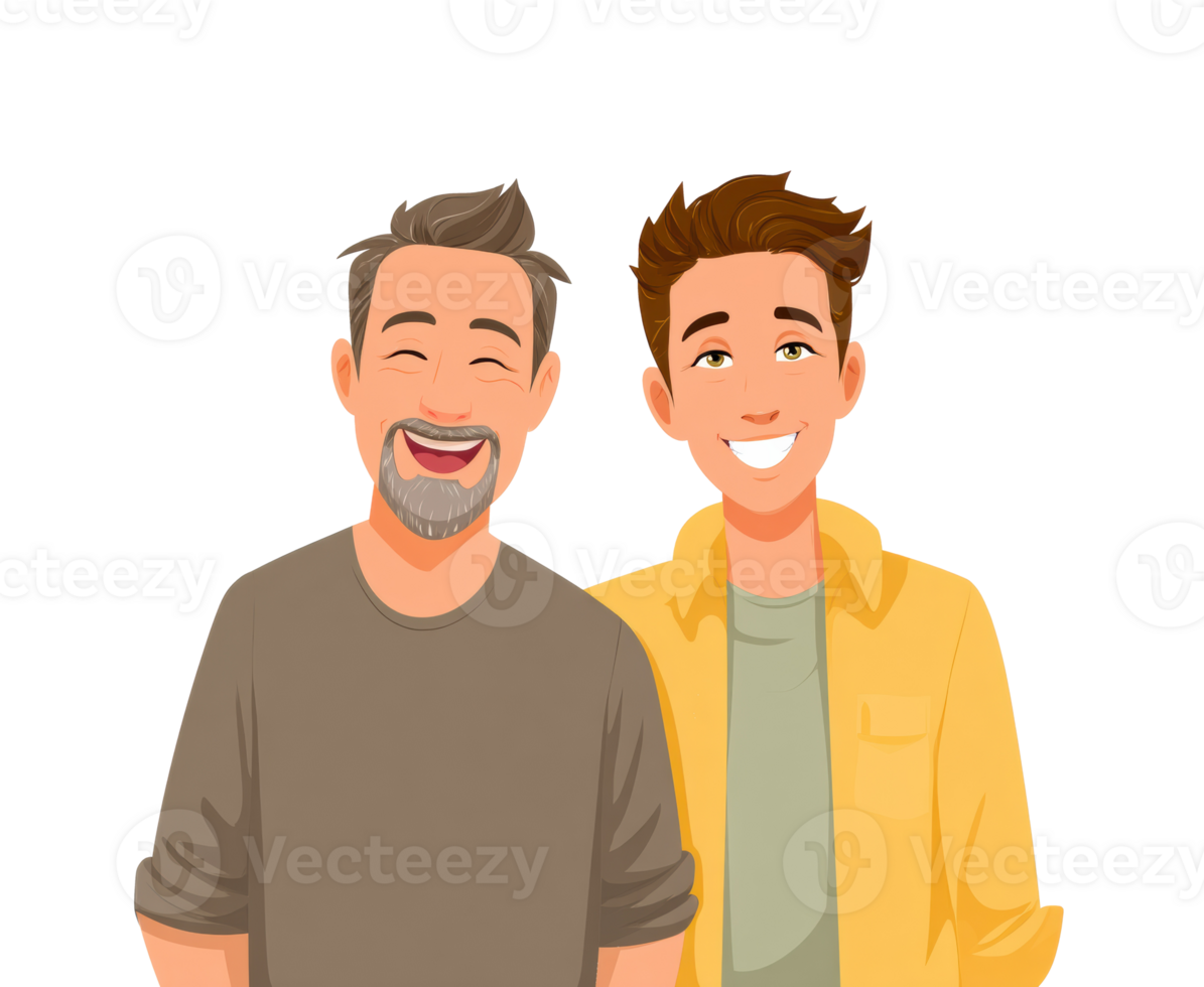 Happy father and son sharing a joyful moment together png