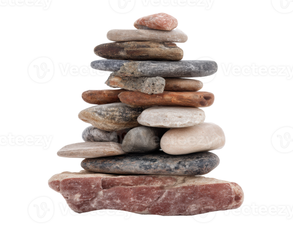 Balanced stone stack for meditative practice and relaxation png