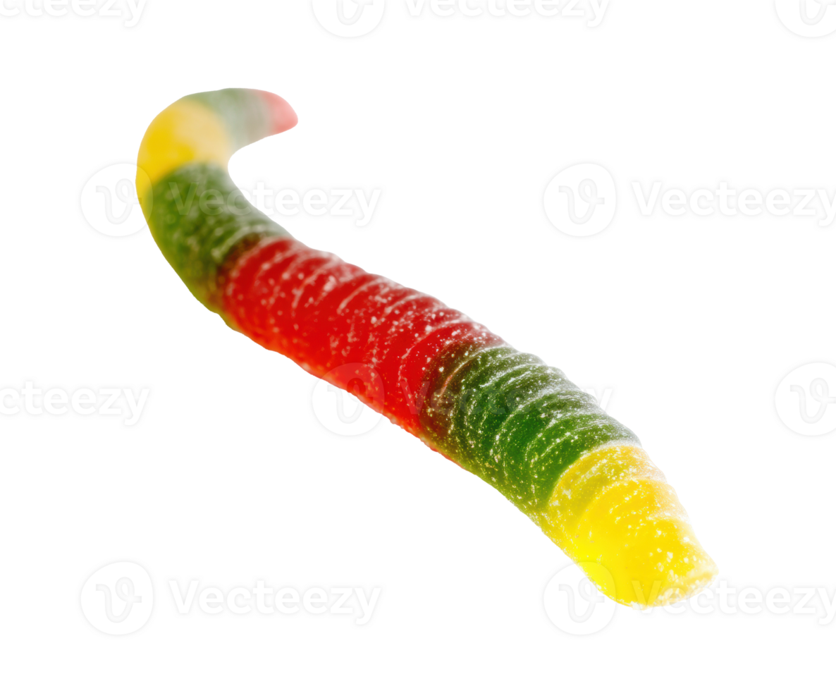 Colorful gummy worm candy for playful treats and snacks png