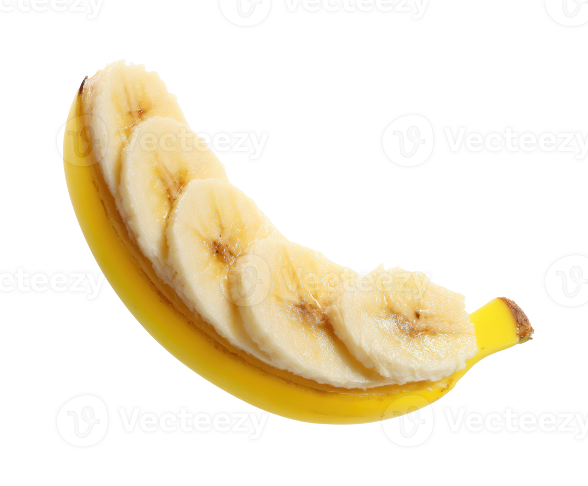 Healthy banana snack with sliced yellow fruit for creative recipes png