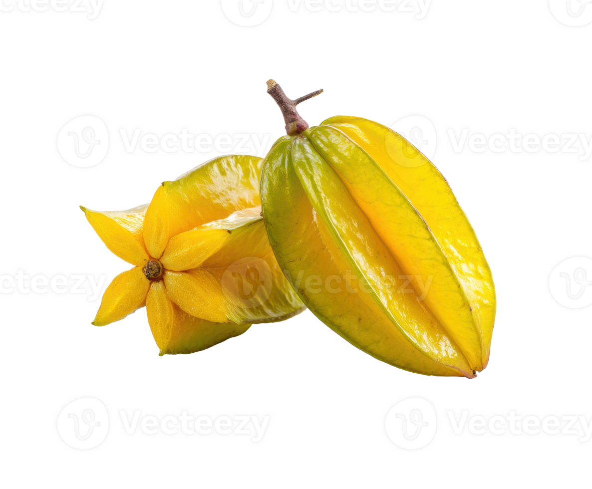 Fresh star fruit and vibrant flower in natural colors for culinary use png