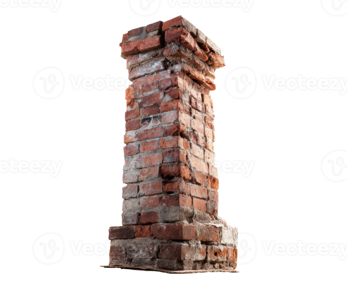 Vintage brick pillar design for architecture and home decor projects png