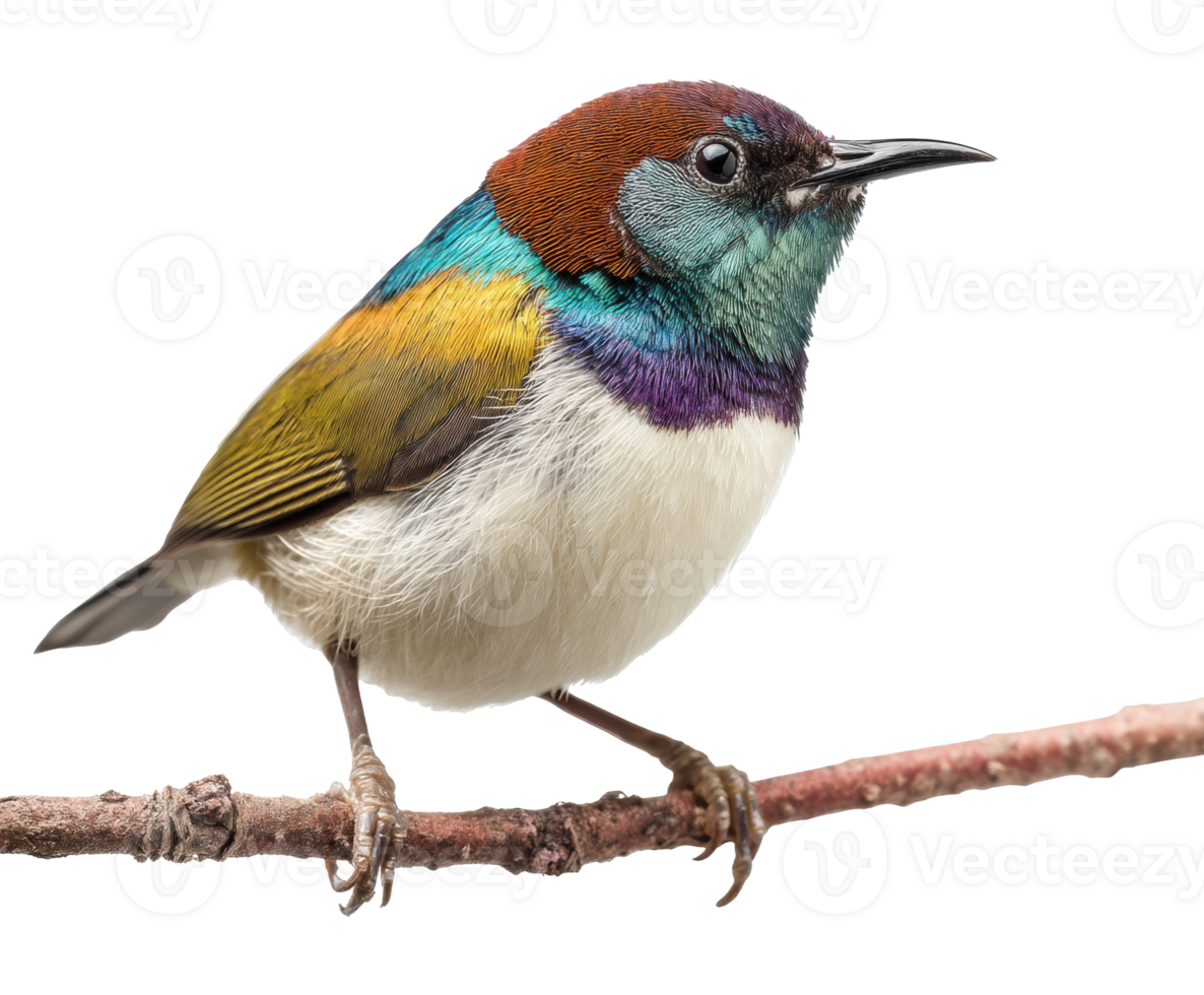Colorful tropical bird perched on a branch in natural habitat png