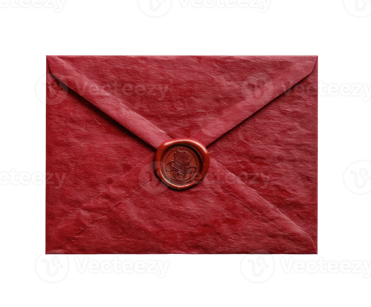 Elegant red envelope with wax seal for special occasions png