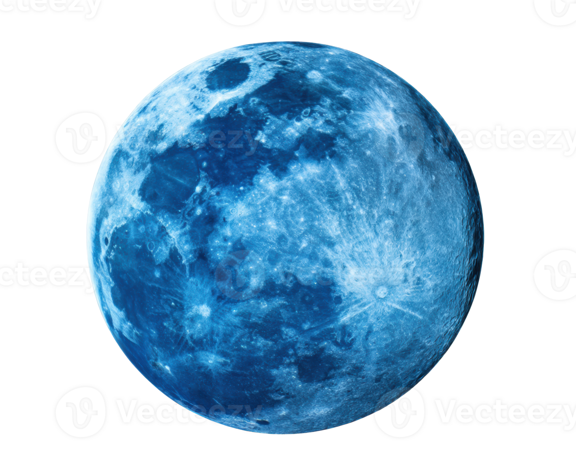 Blue moon glowing brightly in the night sky png