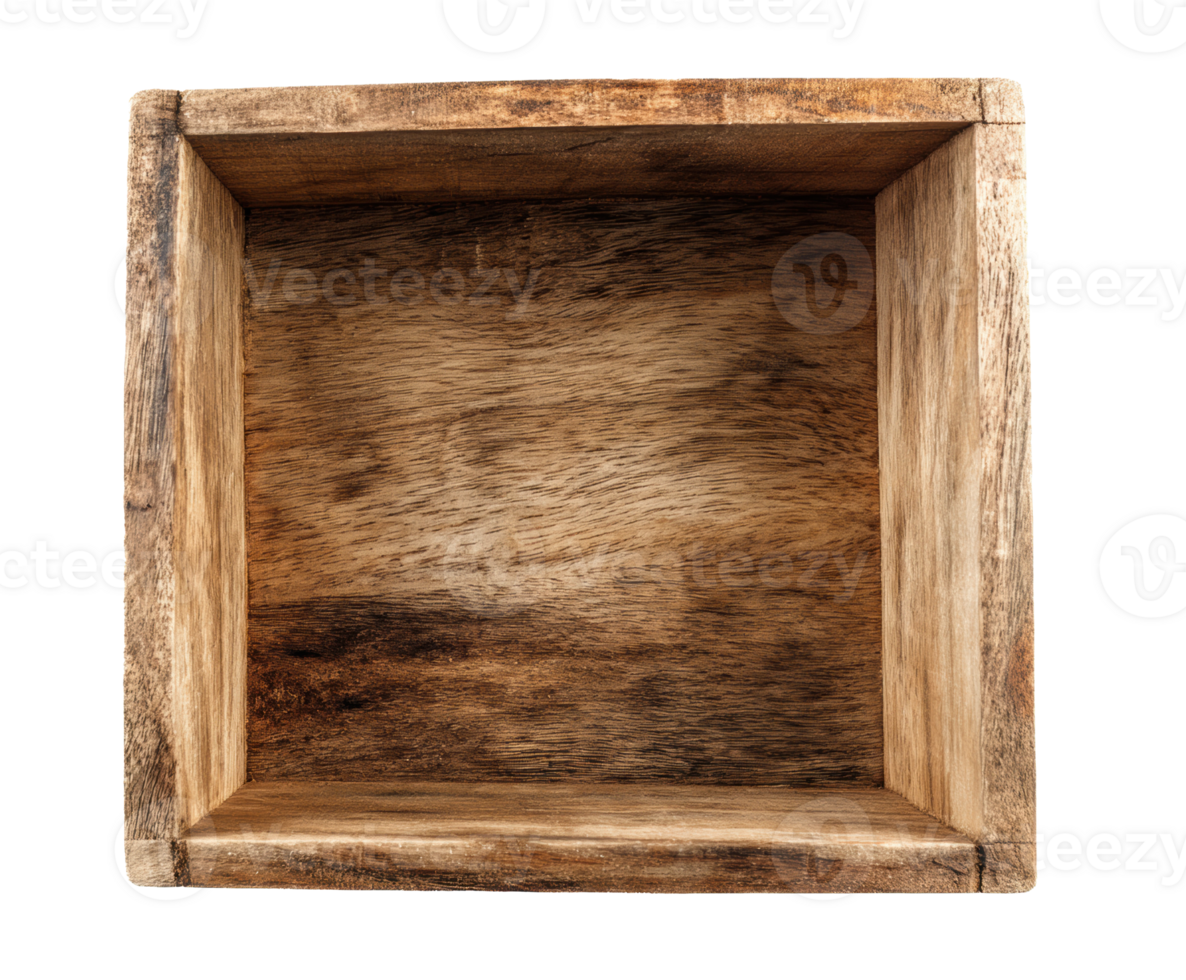 Rustic wooden box for home decor or storage needs png