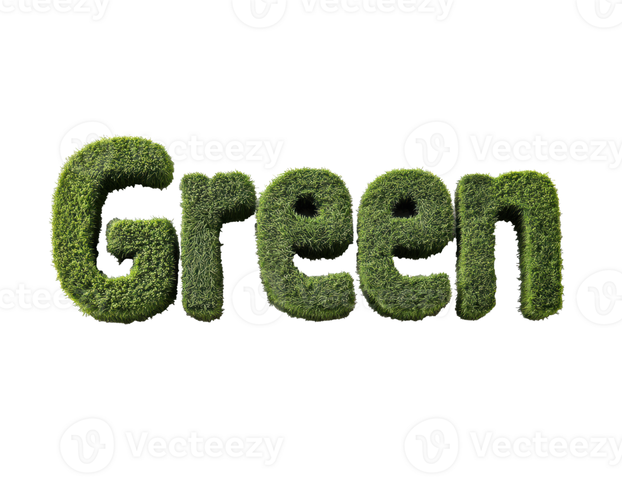 Creative green typography made from grass for eco-friendly design png