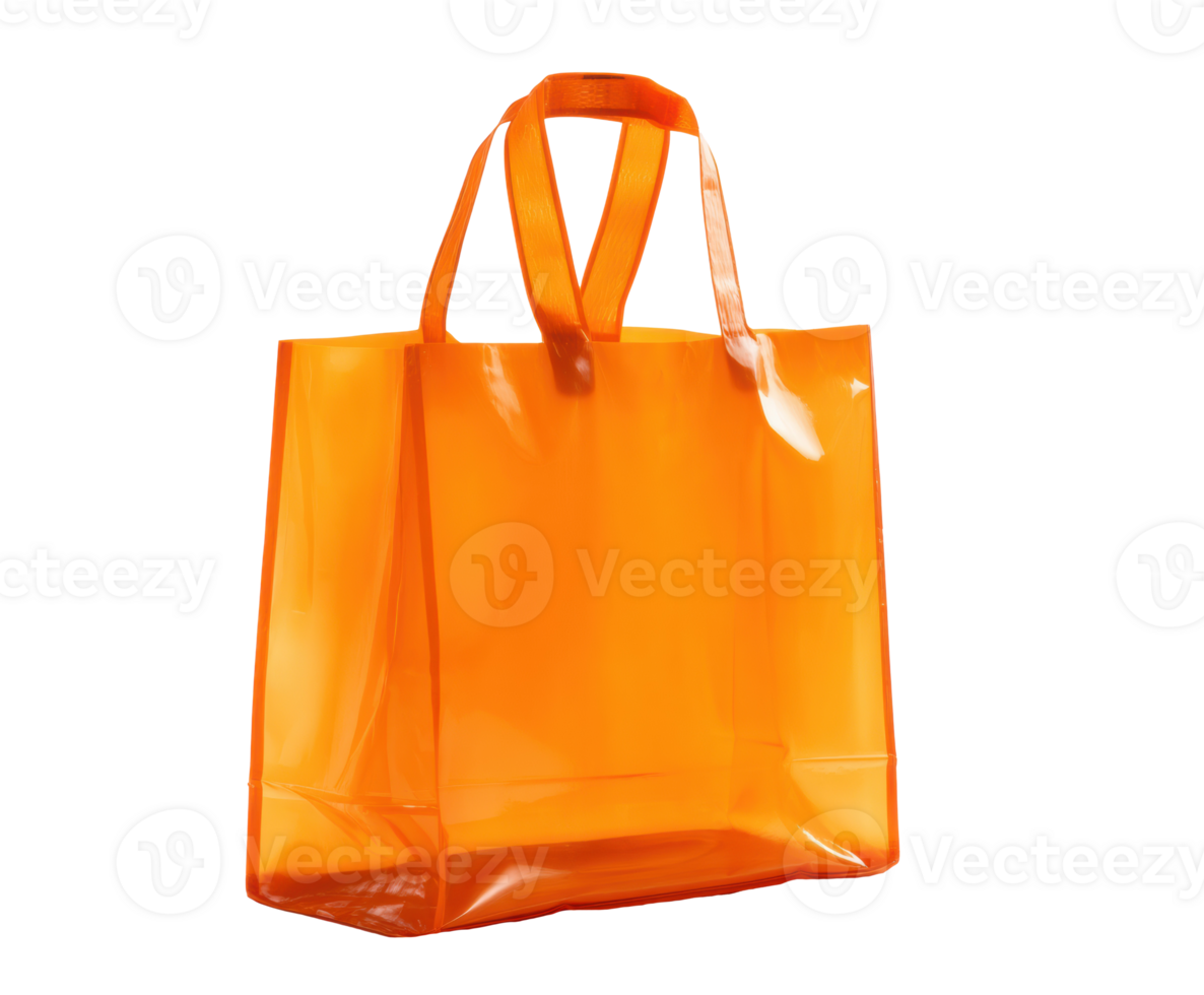 Bright orange tote bag suitable for shopping and daily use png