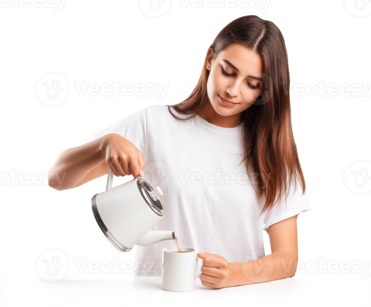 Pouring tea into a cup for a relaxing afternoon break png