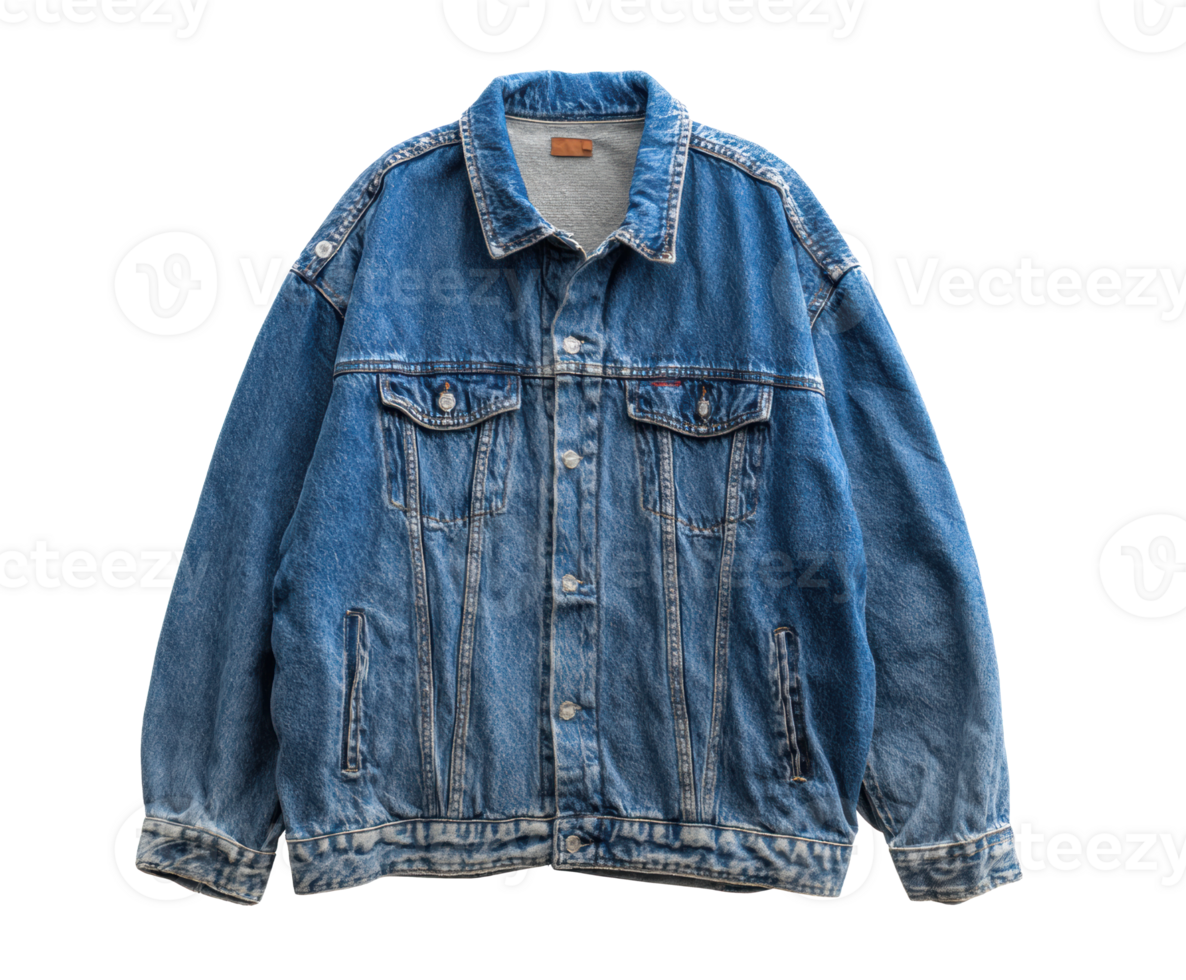Vintage denim jacket for casual style and layering options png