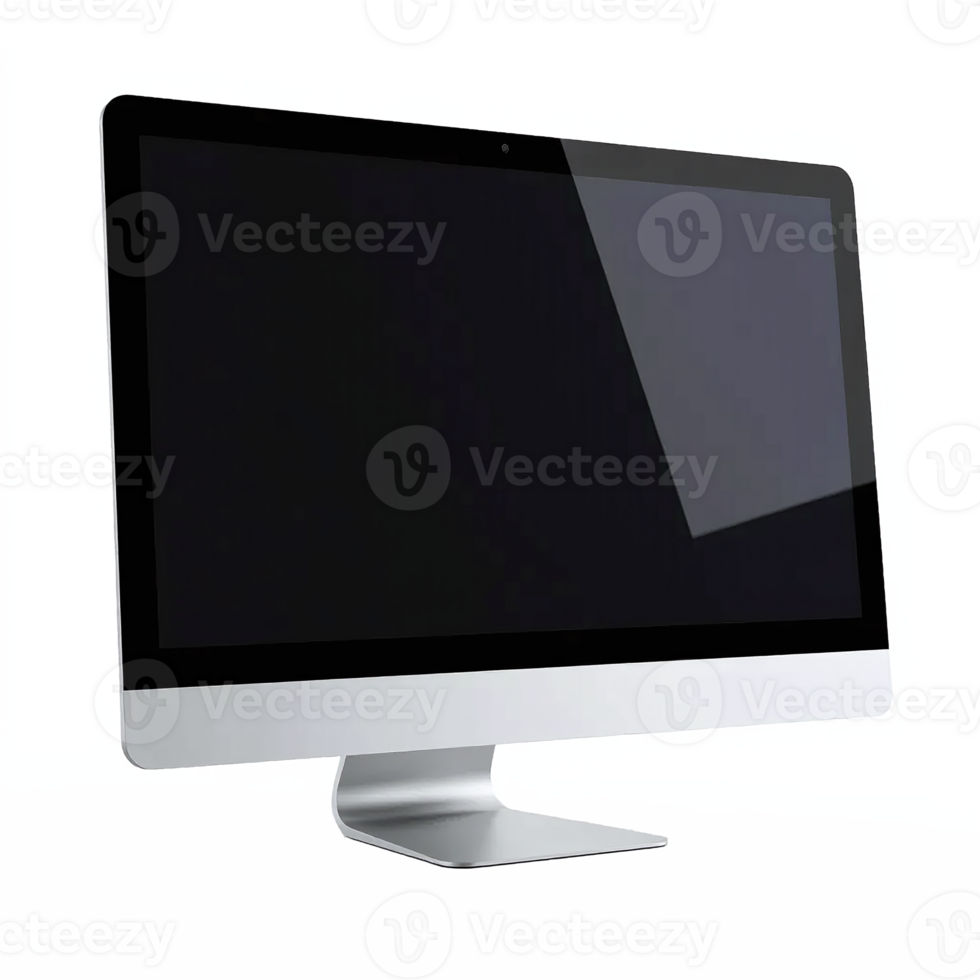 Modern Desktop Computer with Large Display and Slim Design on Transparent Clipping Path png