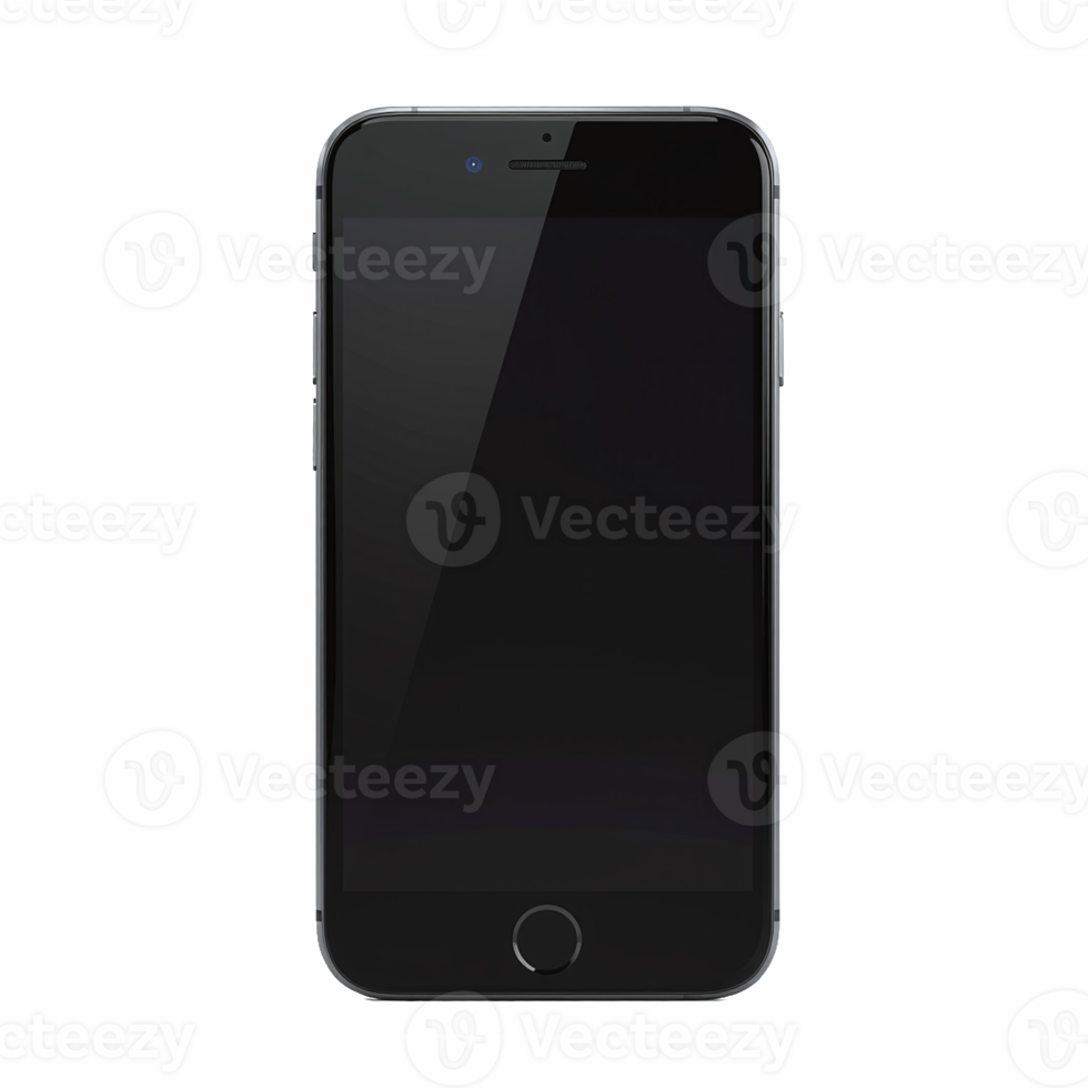 Smartphone with large display and sleek design isolated on transparent background png
