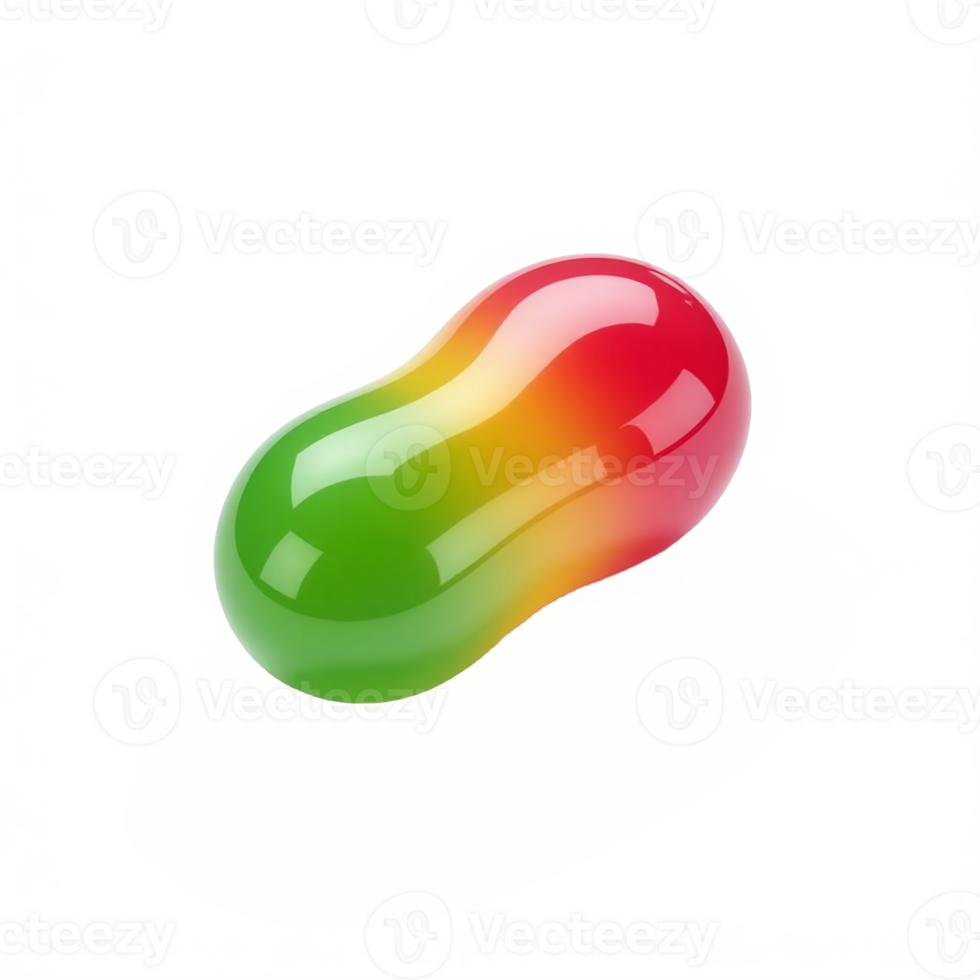 Colorful Jelly Bean Illustration with Transparent Background No Shadow png