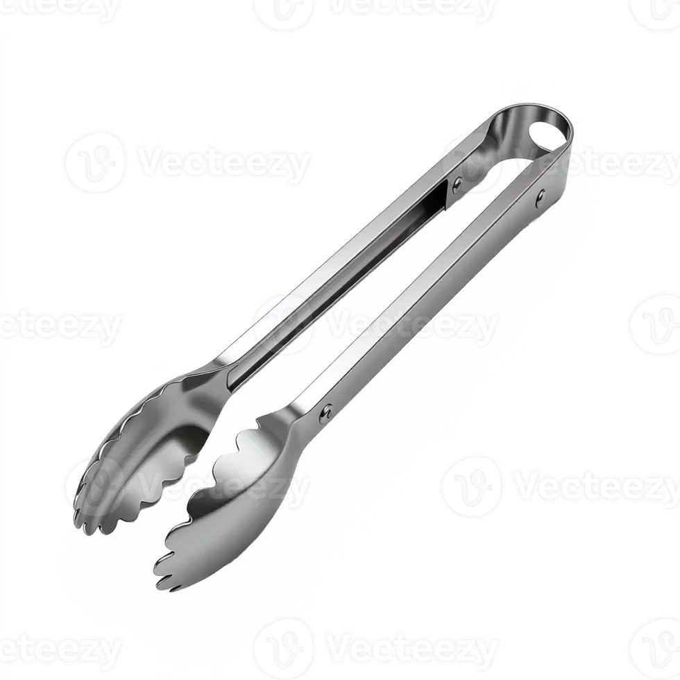 Stainless Steel Kitchen Tongs with Clipping Path for Food Serving and Cooking png