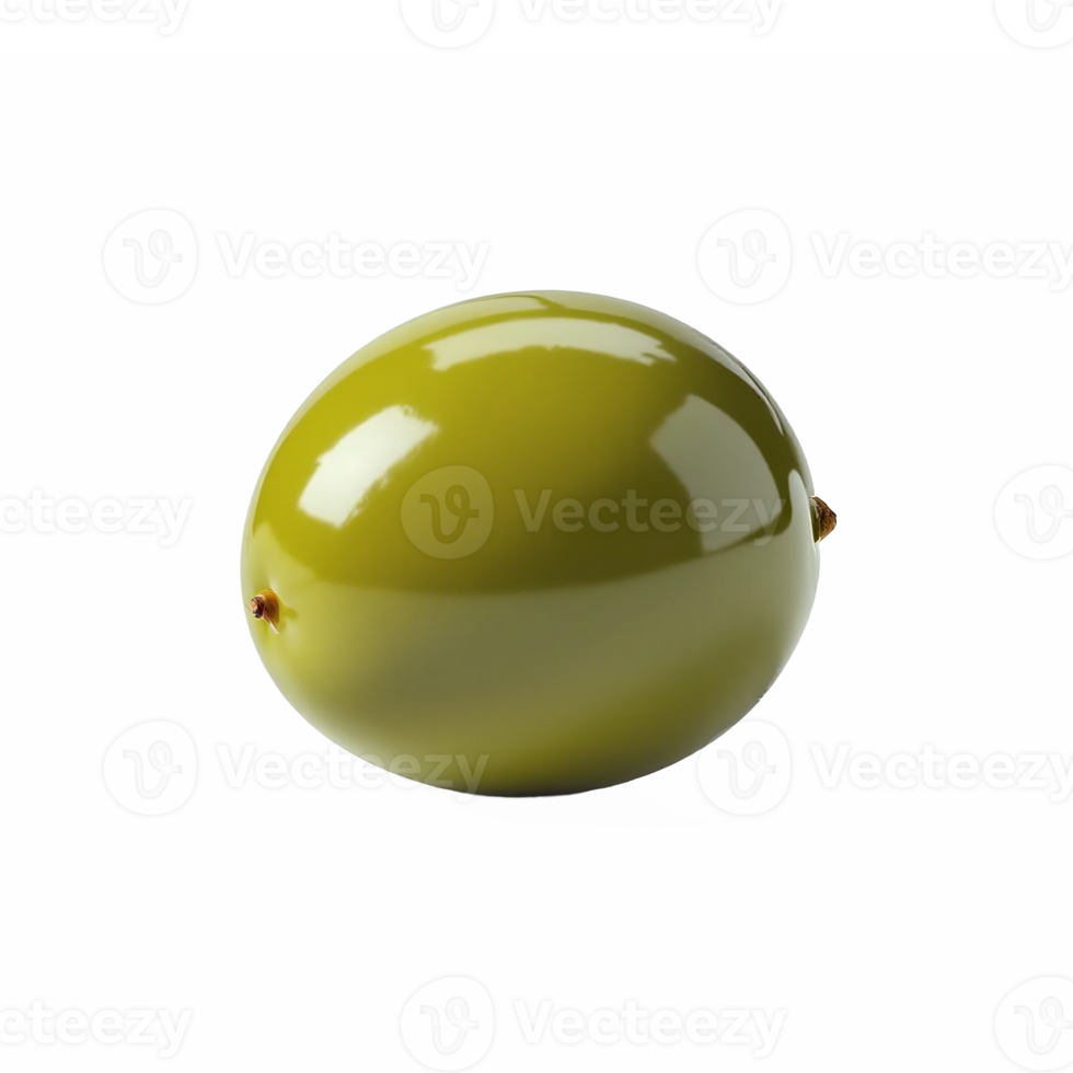 Green apple with smooth shiny surface on transparent background clipping path png