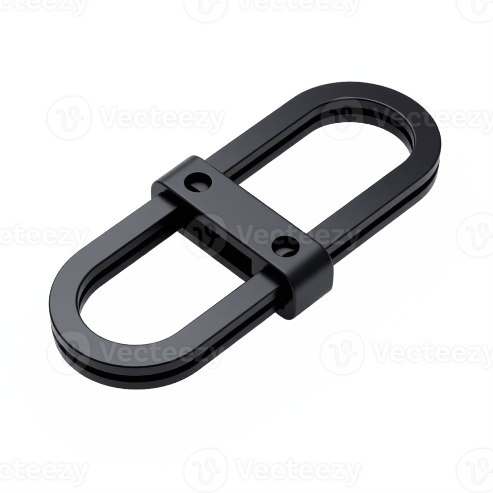 Black Metal Carabiner Clip with Screw Lock No Background Transparent Clipping Path png