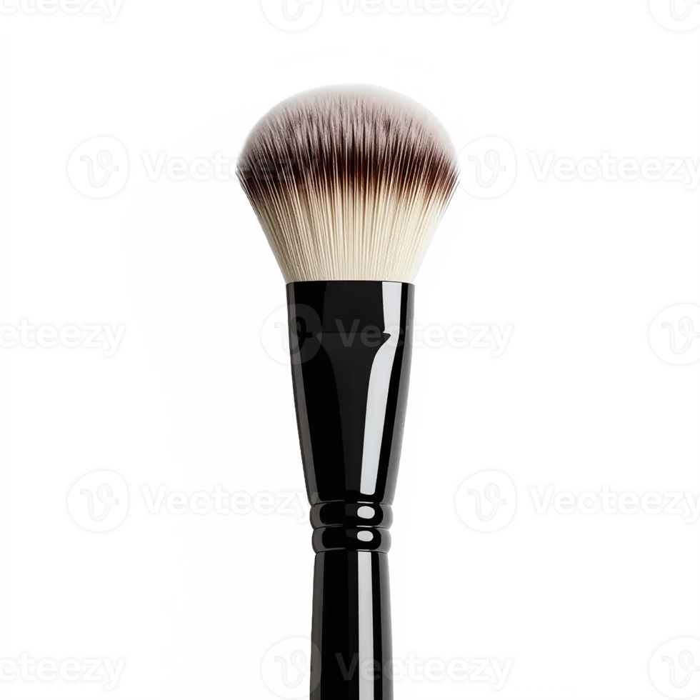 Professional Makeup Brush with Soft Bristles and Black Handle on Transparent Background png