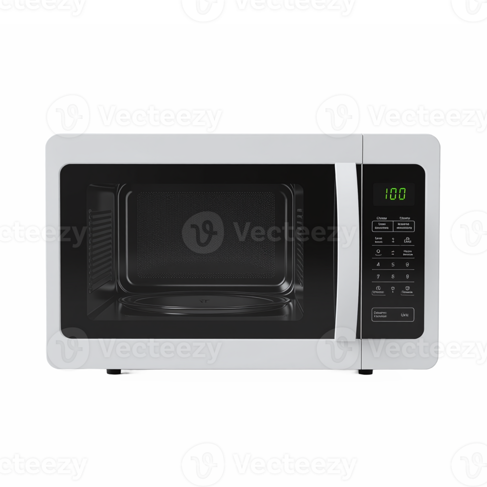 Modern Microwave Oven with Digital Display and Clipping Path for Kitchen Use png
