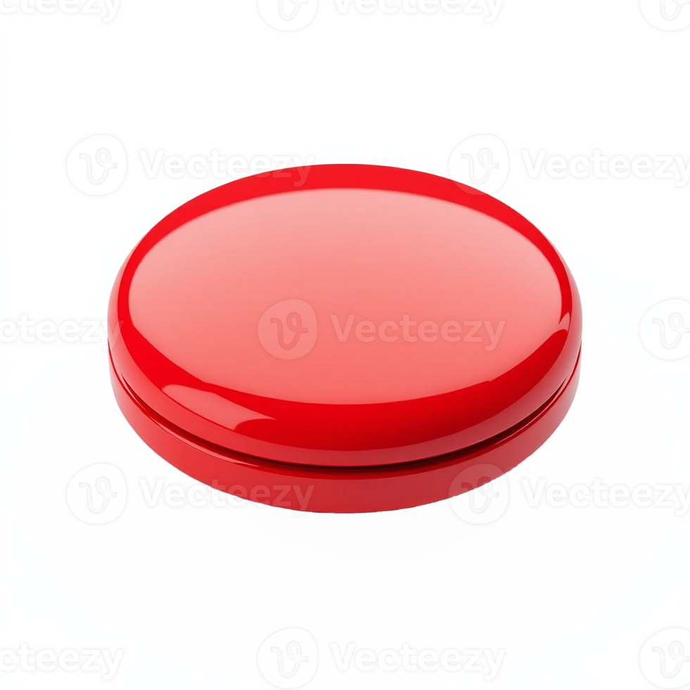 Illustration of a Round Red Button with Transparent Background png