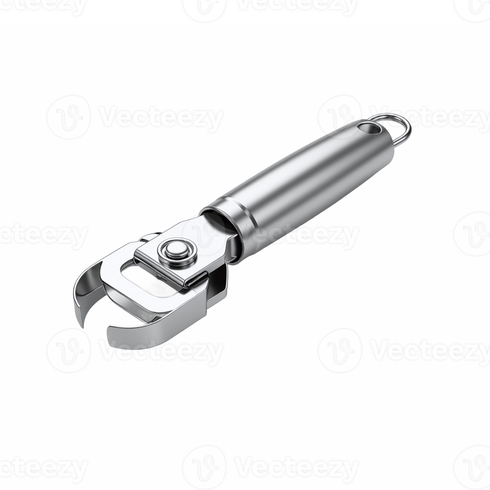 Handheld can opener with stainless steel body and ergonomic design for easy can opening no background png