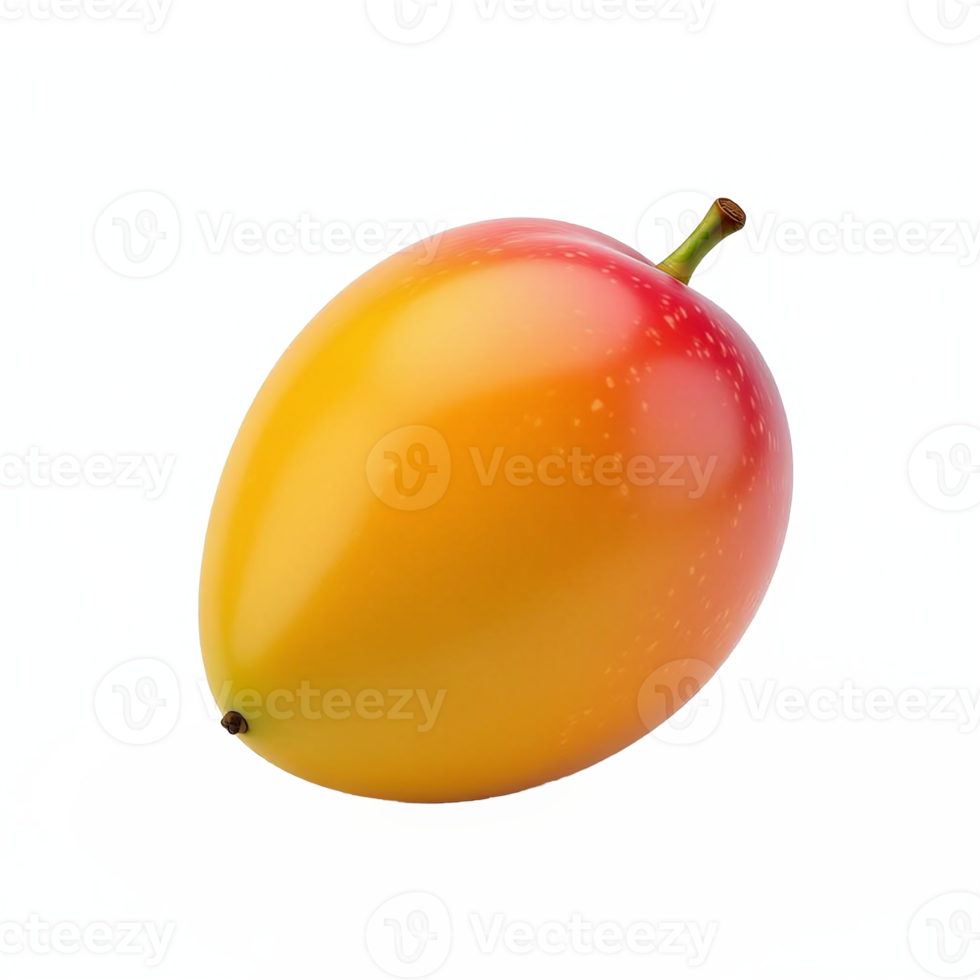 Bright Mango with Smooth Skin and Color Gradient on Transparent Background png