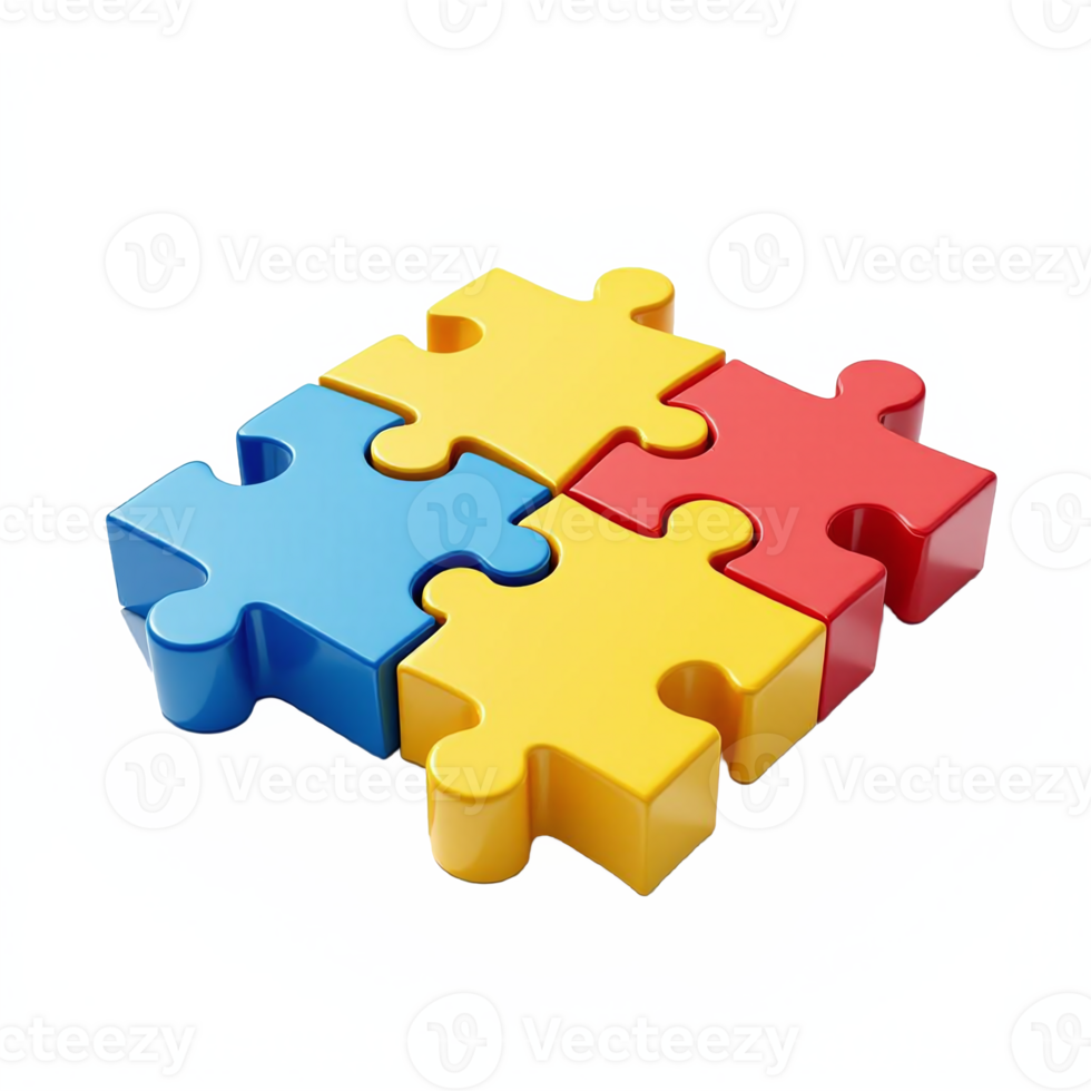 Colorful Puzzle Pieces with Transparent Background for Teamwork and Problem Solving png