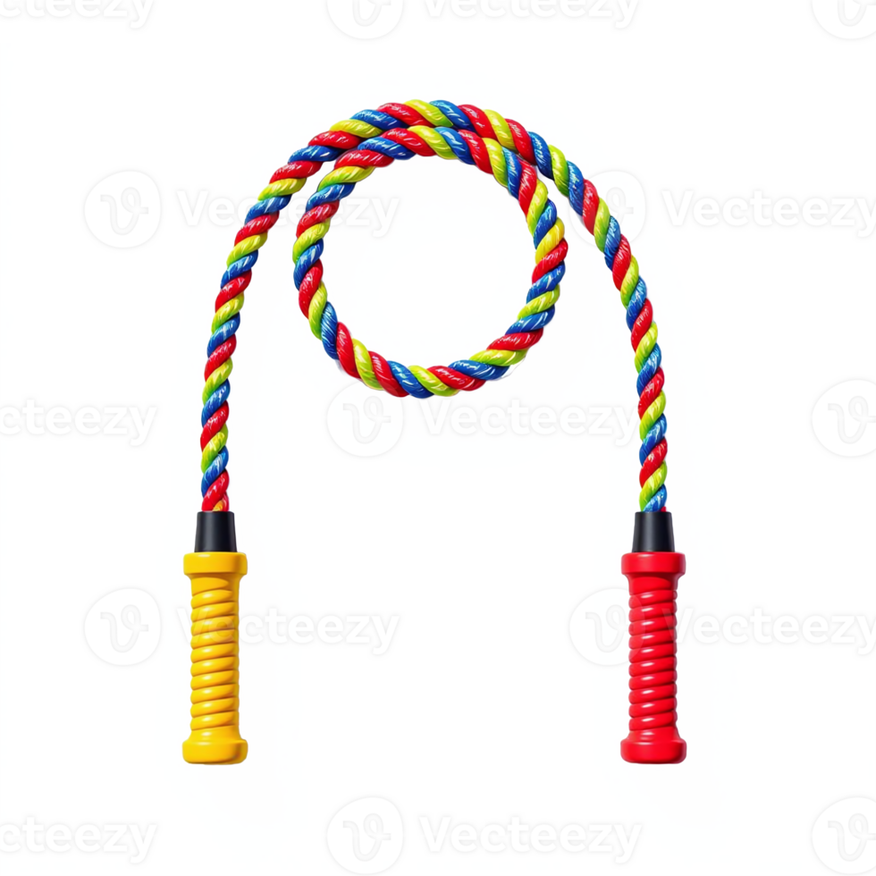 Colorful Jump Rope with Plastic Handles for Fitness Exercise and Kids Play no background png