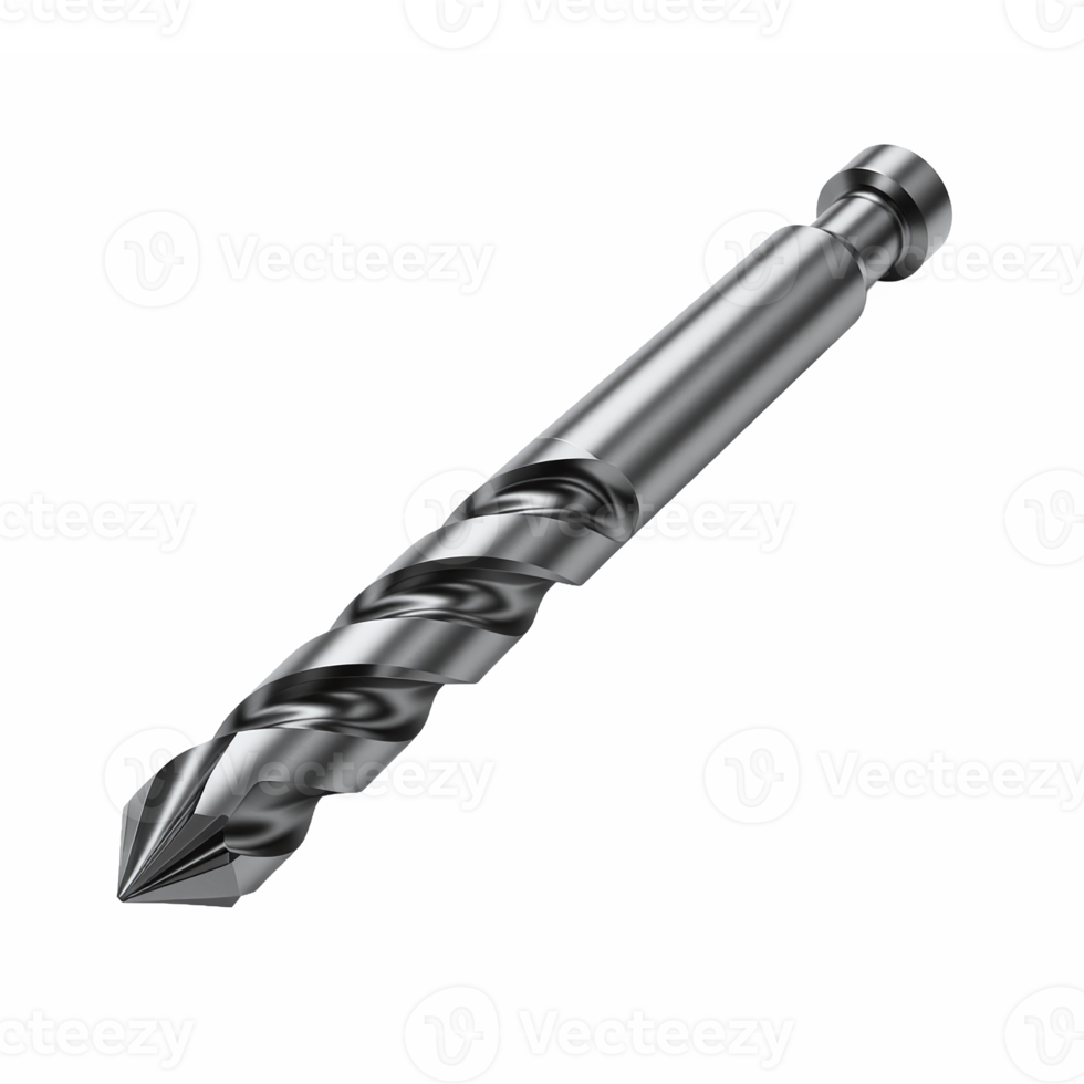 High Detail Metal Drill Bit with No Background Clipping Path for Manufacturing and Construction png