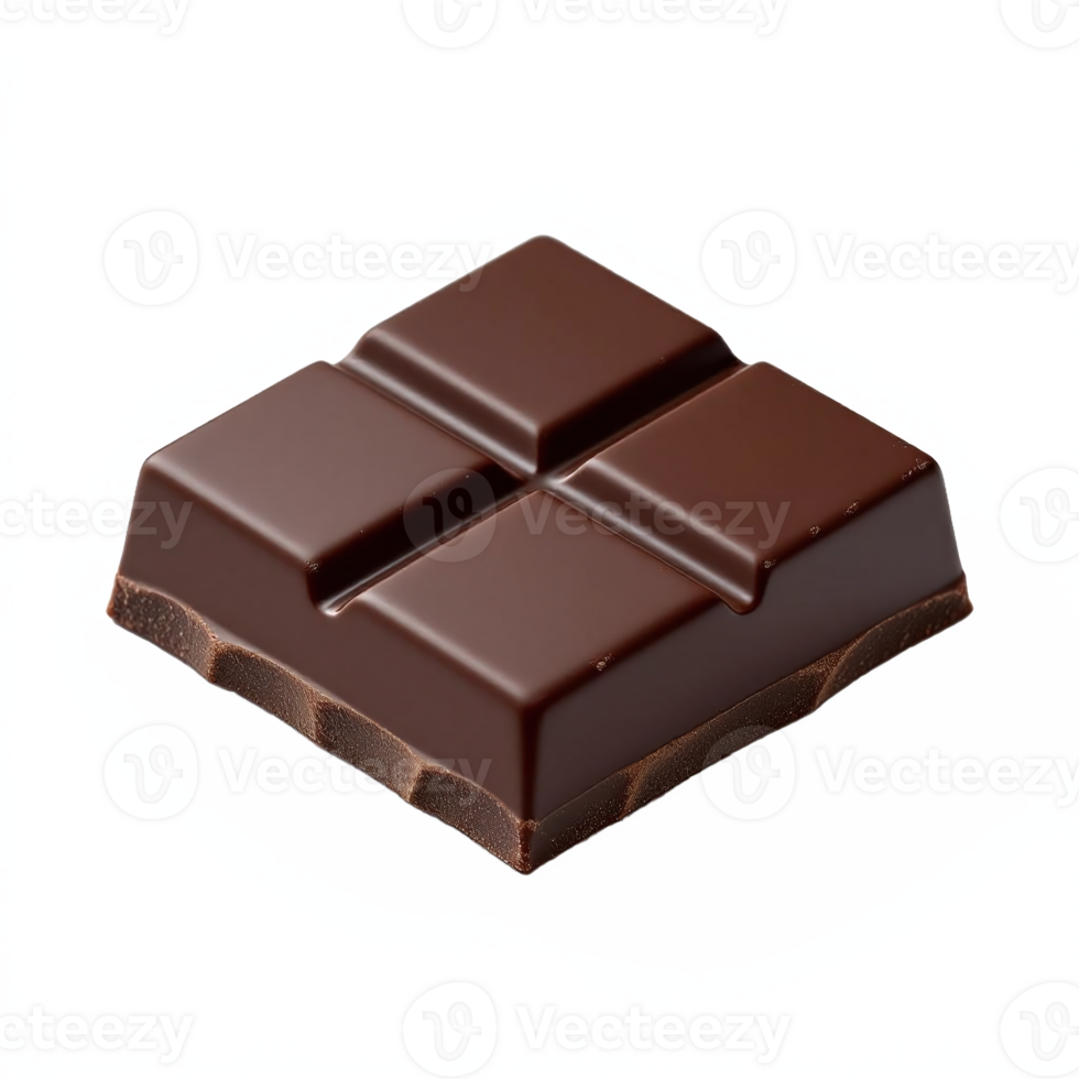 Dark Chocolate Square with Clipping Path Suitable for Food Packaging and Advertising png