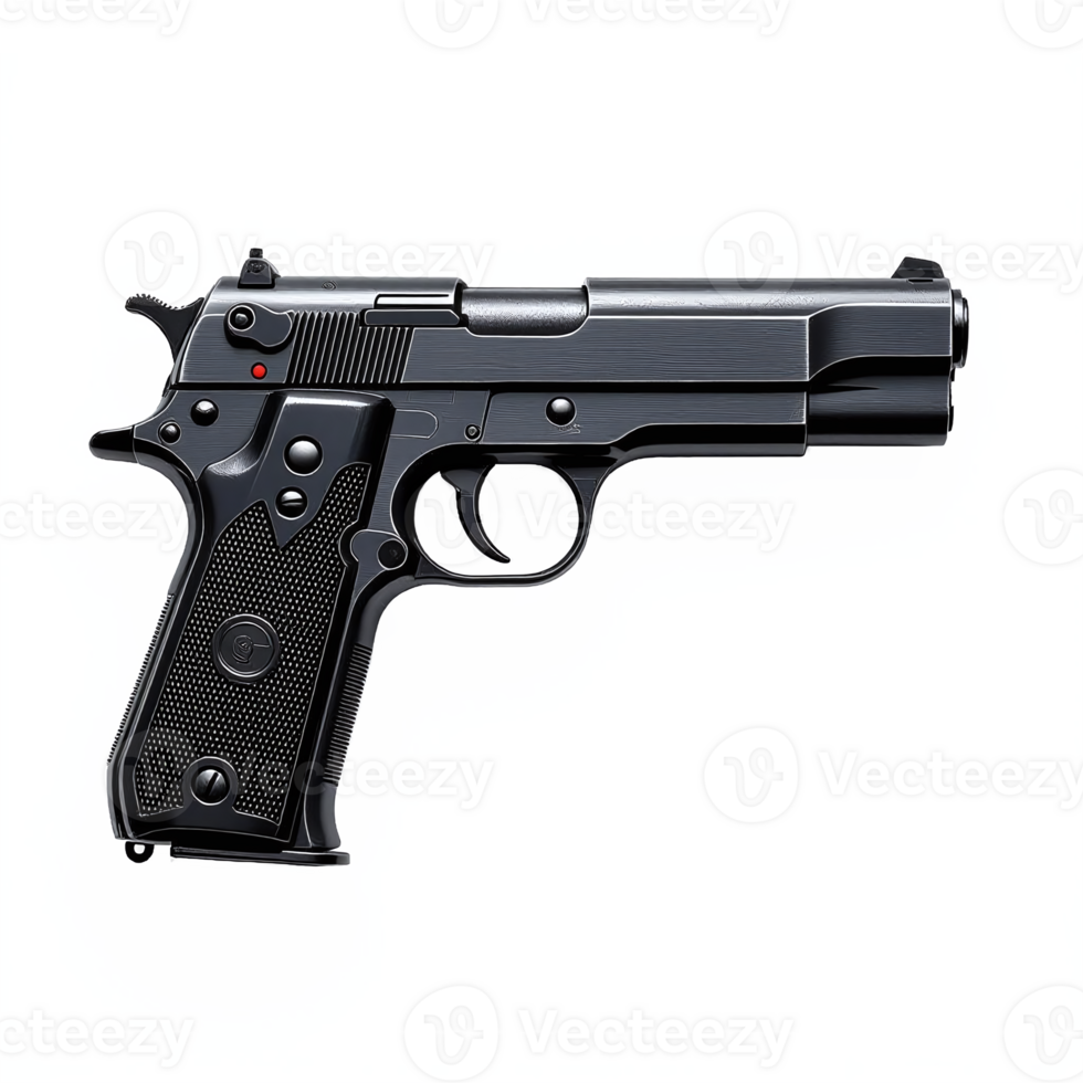 Semi-Automatic Pistol Gun with No Background Clipping Path png