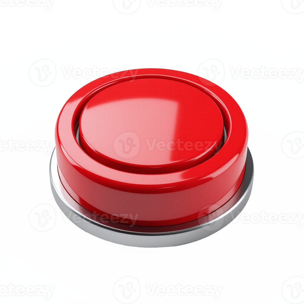 Red Emergency Button with Clipping Path No Background for Safety and Alert Systems png