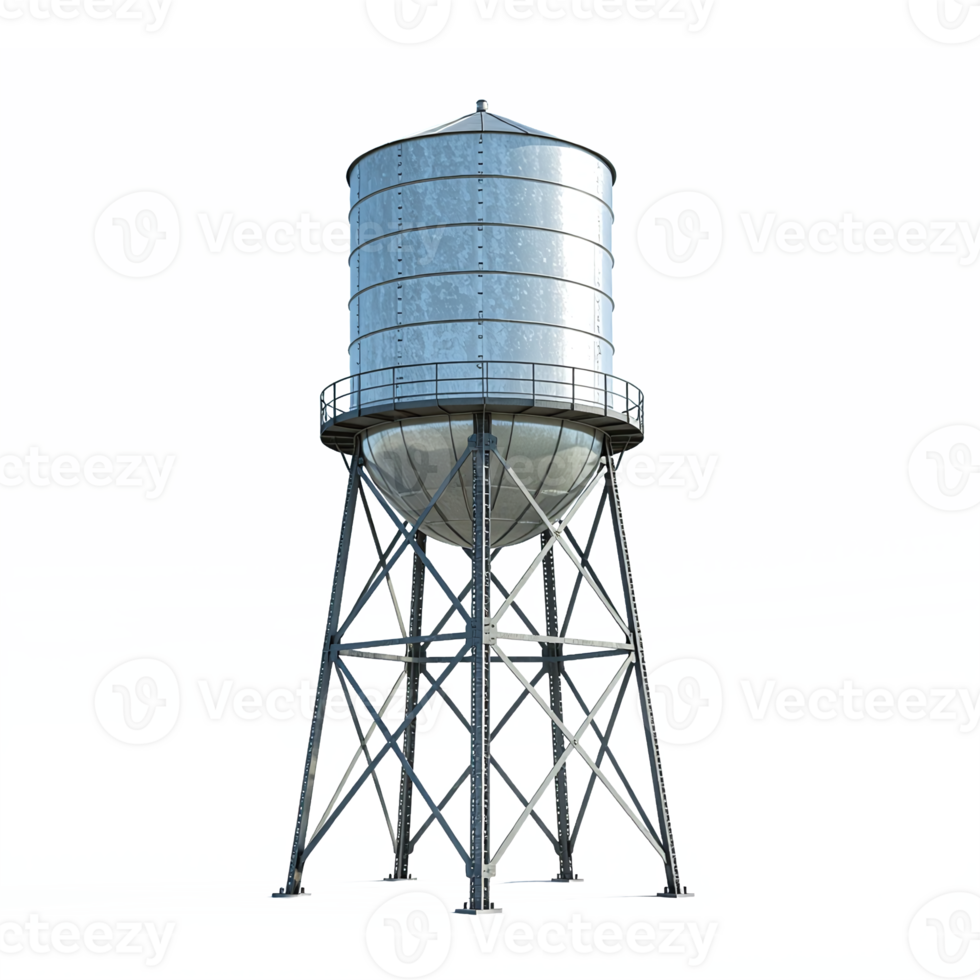 Water Tower with Clipping Path Isolated on Transparent Background png