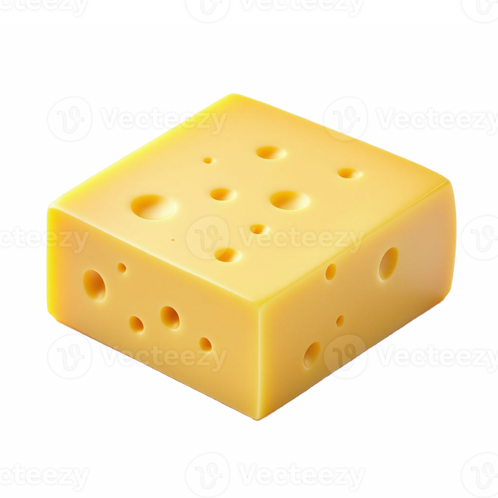 Square Piece of Swiss Cheese with Multiple Holes Showing Transparent Clipping Path png
