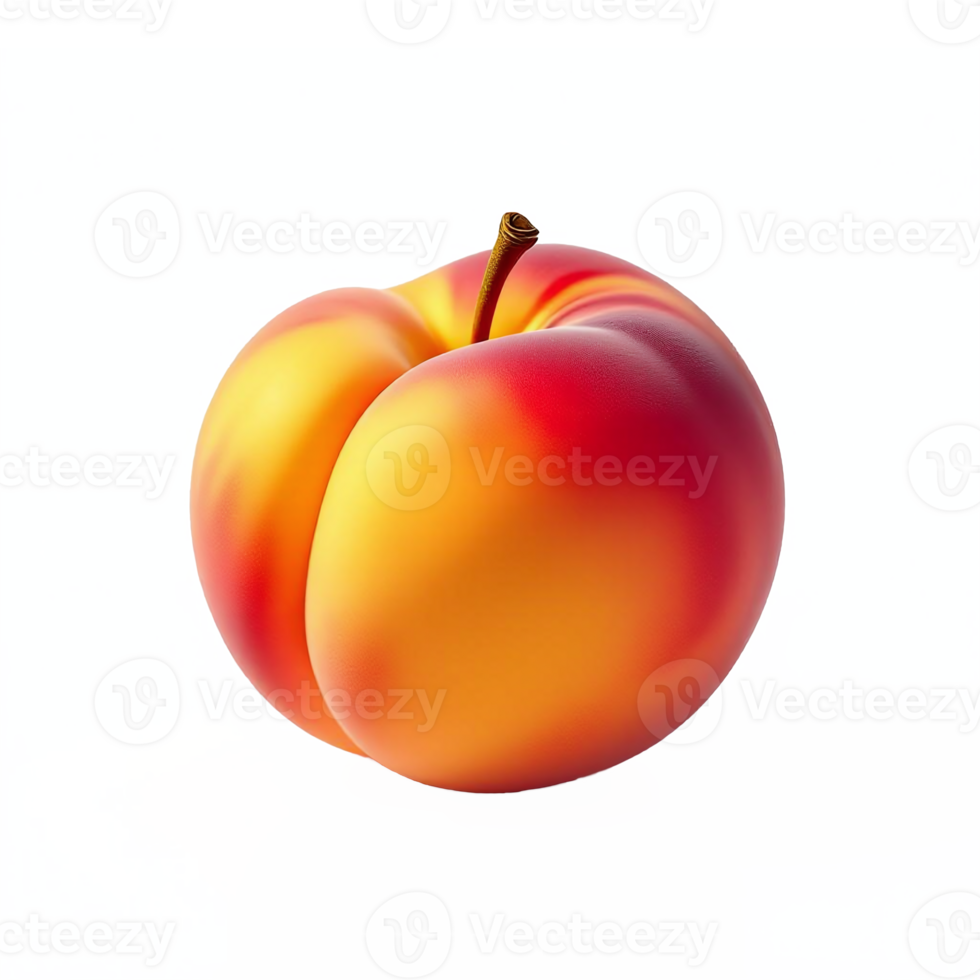 Fresh Ripe Peach with Smooth Skin and No Background Clipping Path png