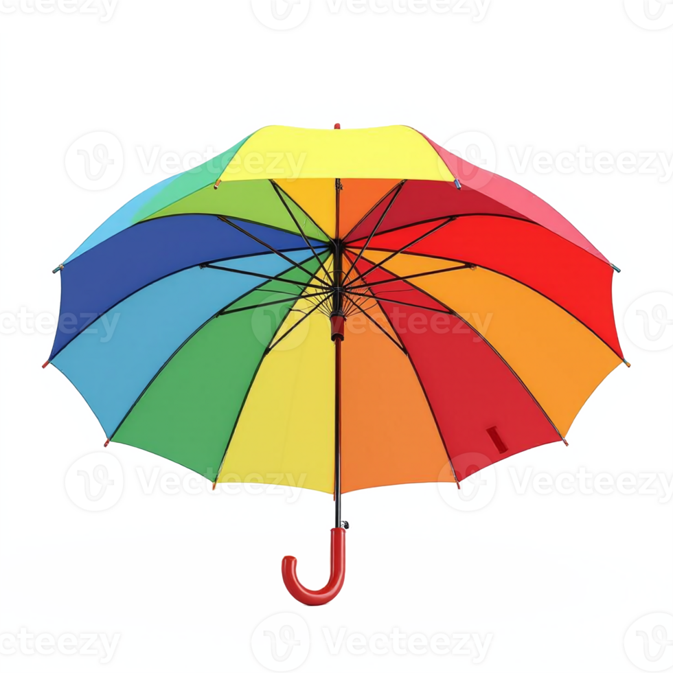 Colorful Open Umbrella with Transparent Background Perfect for Design Projects png
