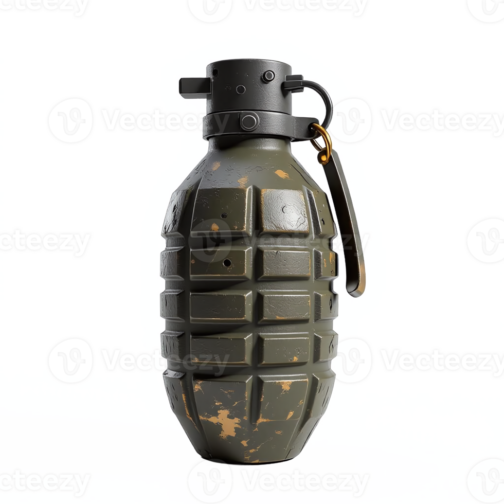 Realistic Battle Hand Grenade with Detonator and Pin No Background png