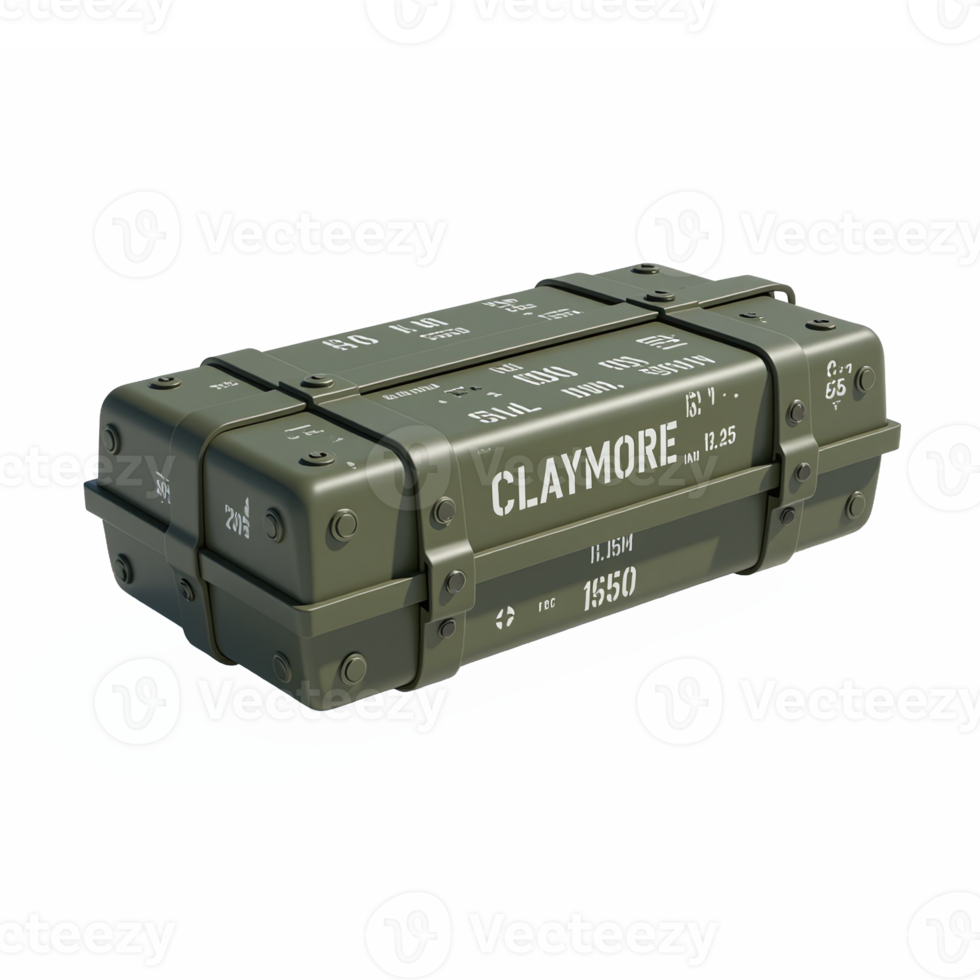 Military Ammunition Box with Clipping Path Clear Details and Green Color png