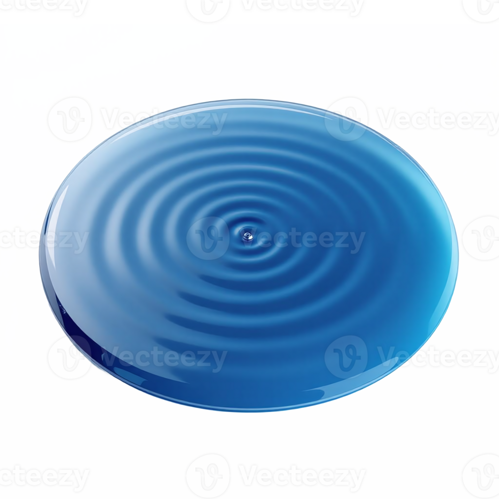 Blue water ripple circle with no background transparent clipping path png