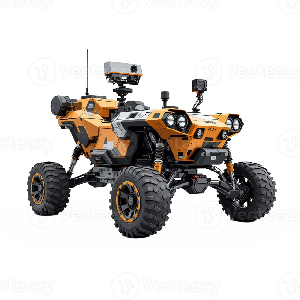 Autonomous exploration rover with rugged tires and advanced sensors transparent background png