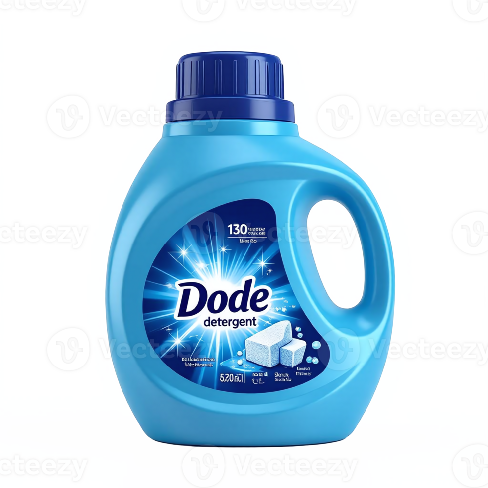 Blue Dode Detergent Bottle with Clipping Path for Laundry Cleaning png