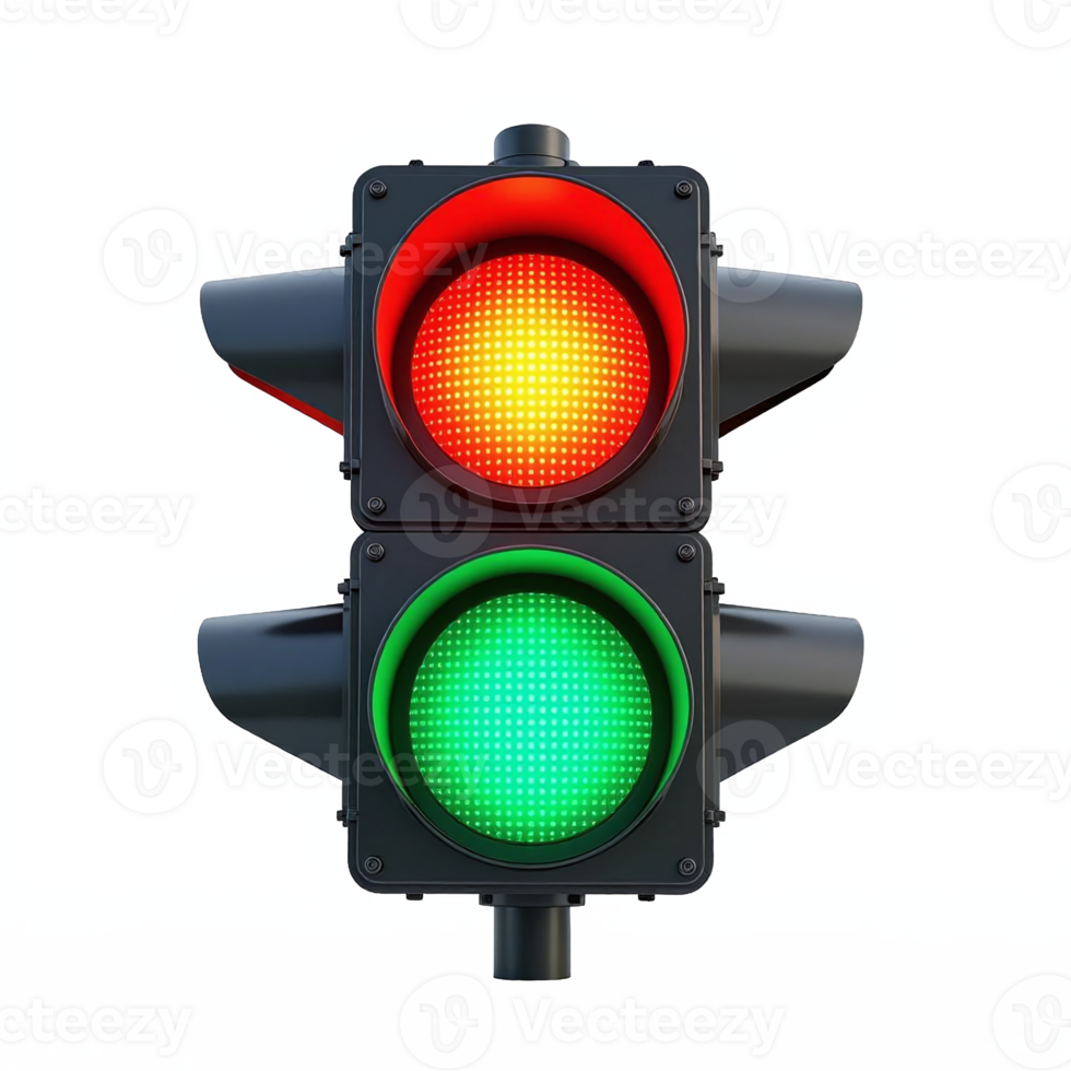 Traffic Light Signal with Red and Green Lights on Transparent Clipping Path png