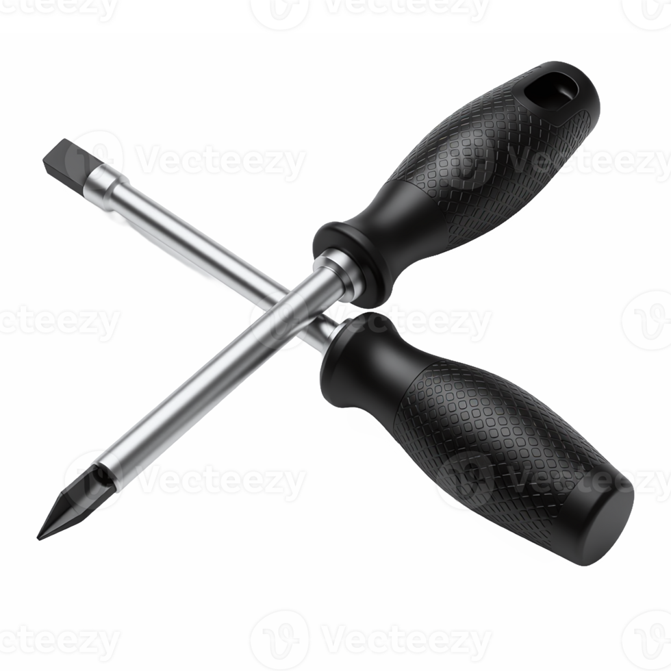 Screwdriver and Phillips Head Driver Set with Clipping Path Transparency png