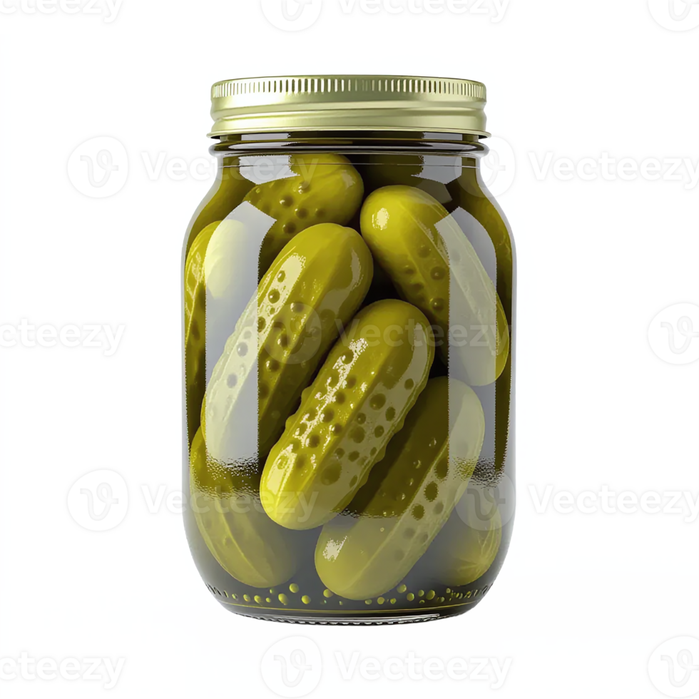 Crisp Green Pickle Jar with Transparent Clipping Path for Food Packaging png