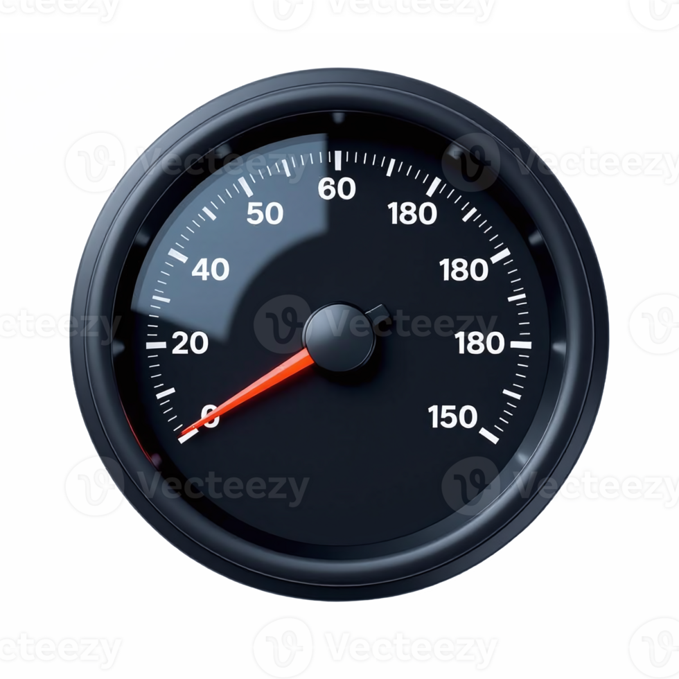 Car Speedometer Gauge Instrument with Transparent Clipping Path for Vehicle Dashboard Displays png