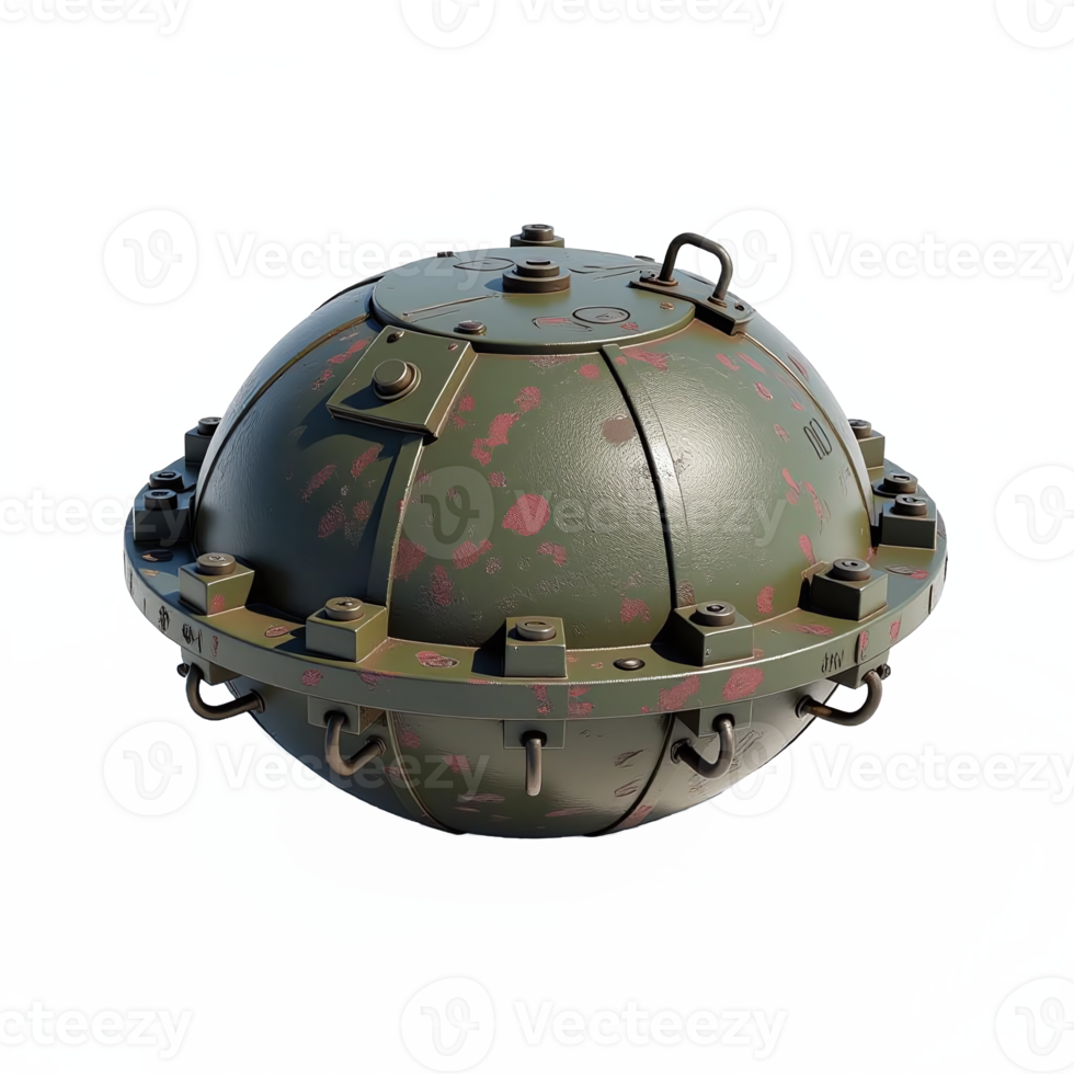Military Earthquake Explosive Ammunition Shell with No Background Transparent Clipping Path png